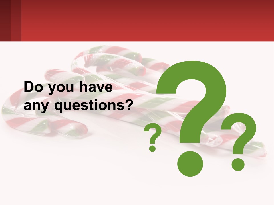 Candy Canes With Green And Red Stripes On A White Background PowerPoint Template