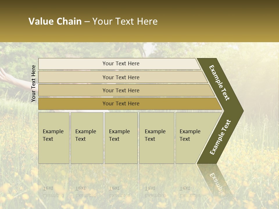 A Woman Standing In A Field With Her Arms Outstretched PowerPoint Template