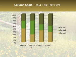 A Woman Standing In A Field With Her Arms Outstretched PowerPoint Template