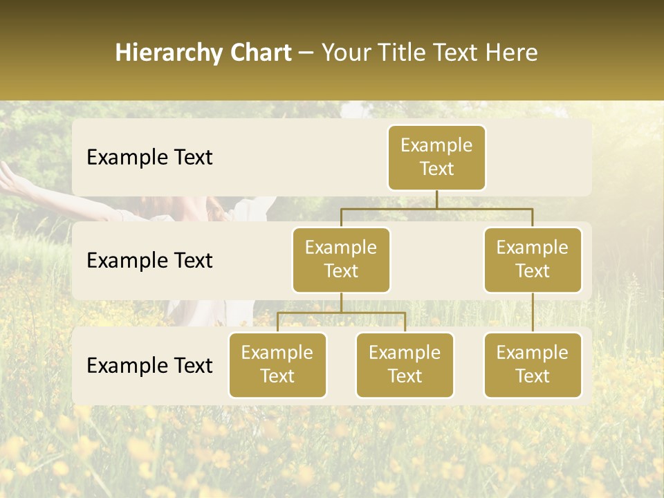 A Woman Standing In A Field With Her Arms Outstretched PowerPoint Template