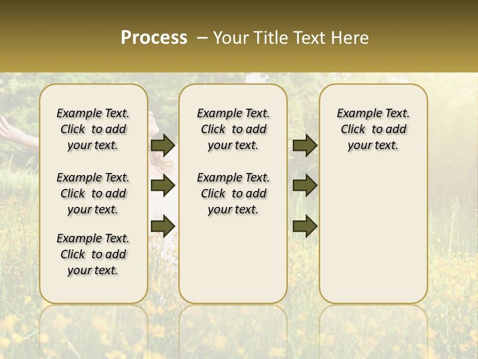 A Woman Standing In A Field With Her Arms Outstretched PowerPoint Template