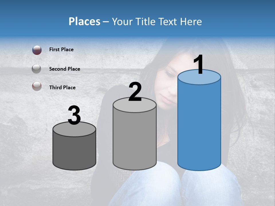 A Woman Sitting On The Ground With Her Hand On Her Head PowerPoint Template