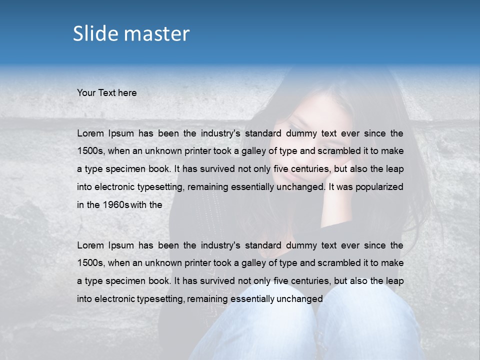 A Woman Sitting On The Ground With Her Hand On Her Head PowerPoint Template