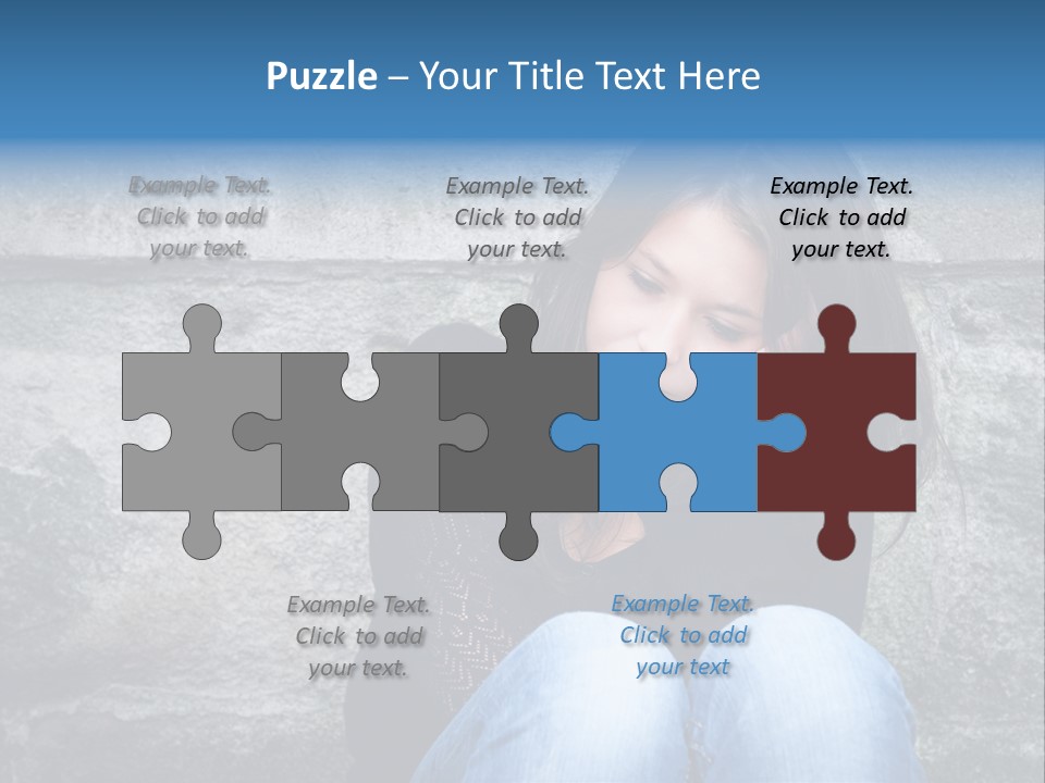 A Woman Sitting On The Ground With Her Hand On Her Head PowerPoint Template