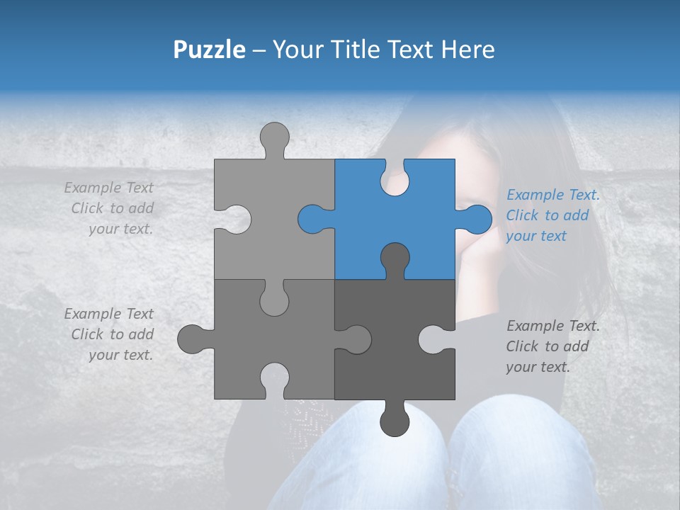 A Woman Sitting On The Ground With Her Hand On Her Head PowerPoint Template