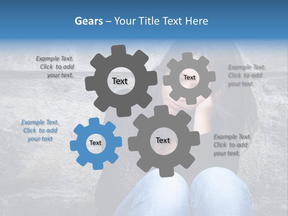 A Woman Sitting On The Ground With Her Hand On Her Head PowerPoint Template