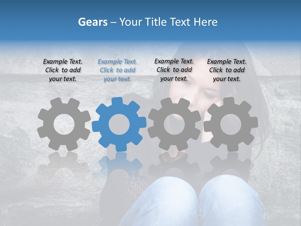 A Woman Sitting On The Ground With Her Hand On Her Head PowerPoint Template