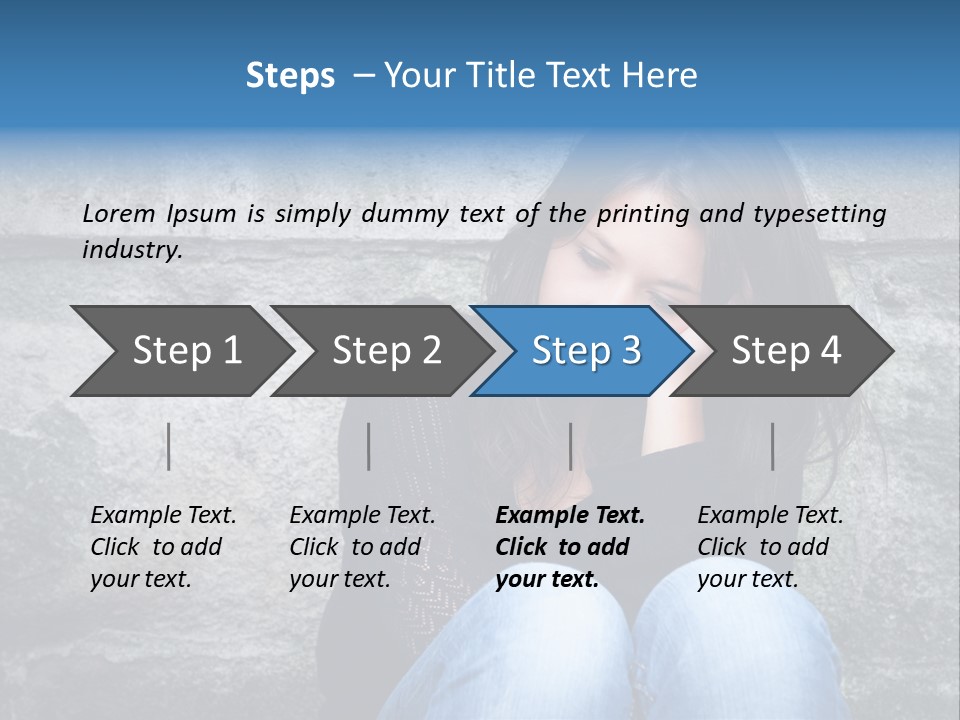A Woman Sitting On The Ground With Her Hand On Her Head PowerPoint Template