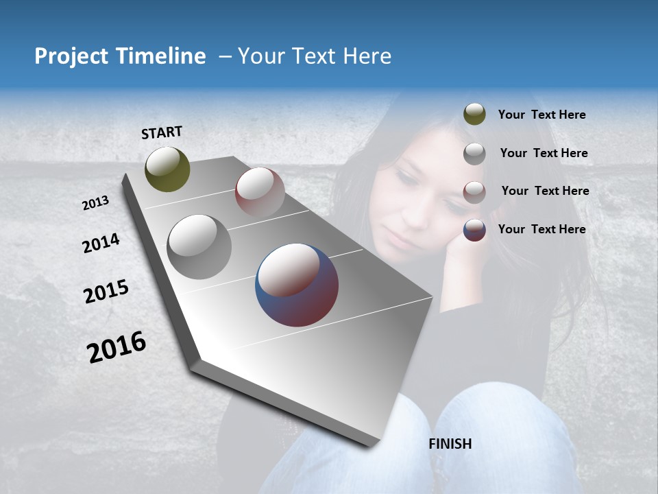A Woman Sitting On The Ground With Her Hand On Her Head PowerPoint Template