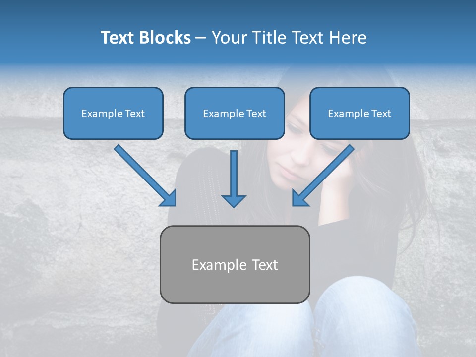 A Woman Sitting On The Ground With Her Hand On Her Head PowerPoint Template