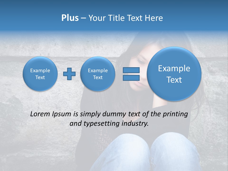 A Woman Sitting On The Ground With Her Hand On Her Head PowerPoint Template