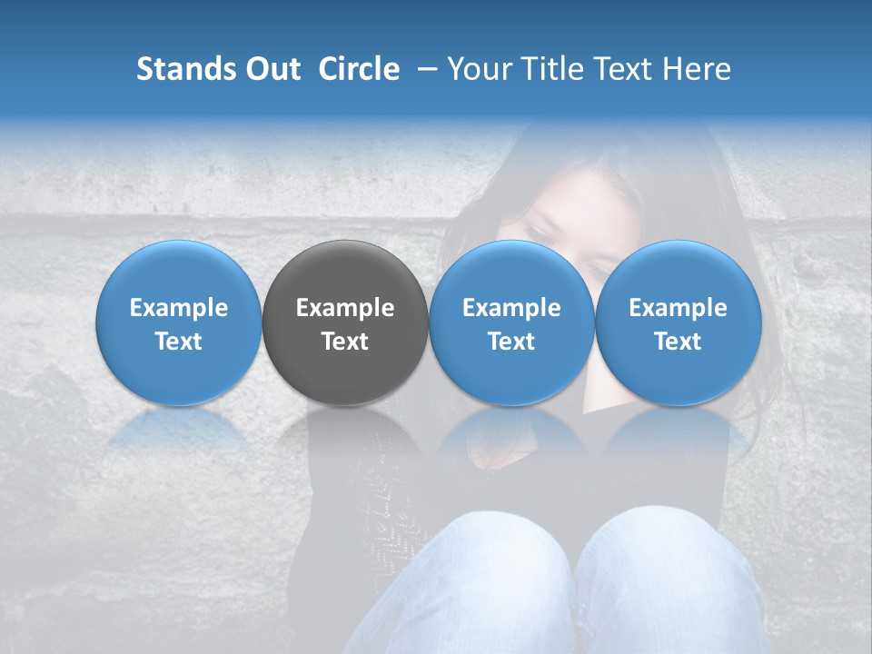 A Woman Sitting On The Ground With Her Hand On Her Head PowerPoint Template