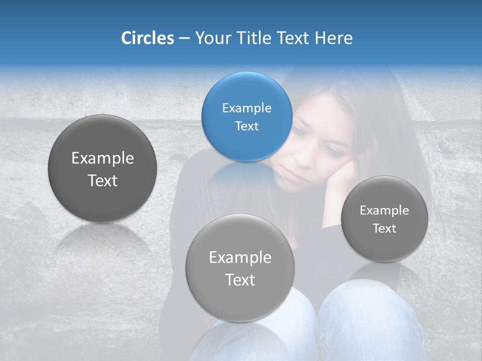 A Woman Sitting On The Ground With Her Hand On Her Head PowerPoint Template