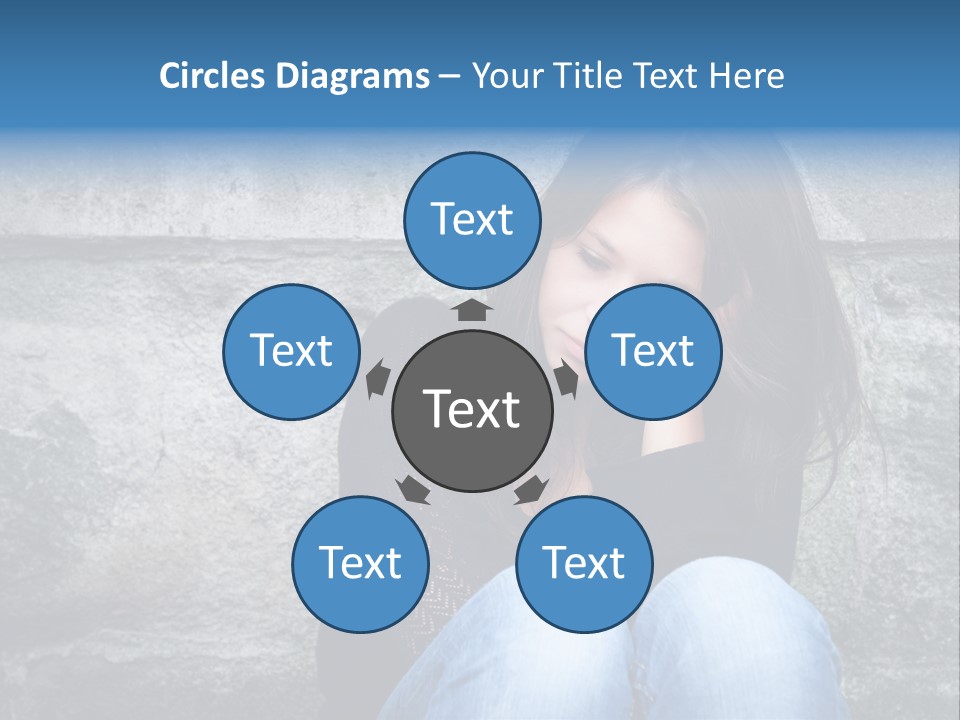 A Woman Sitting On The Ground With Her Hand On Her Head PowerPoint Template