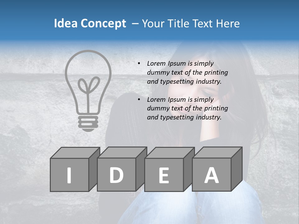 A Woman Sitting On The Ground With Her Hand On Her Head PowerPoint Template