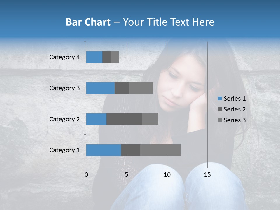 A Woman Sitting On The Ground With Her Hand On Her Head PowerPoint Template