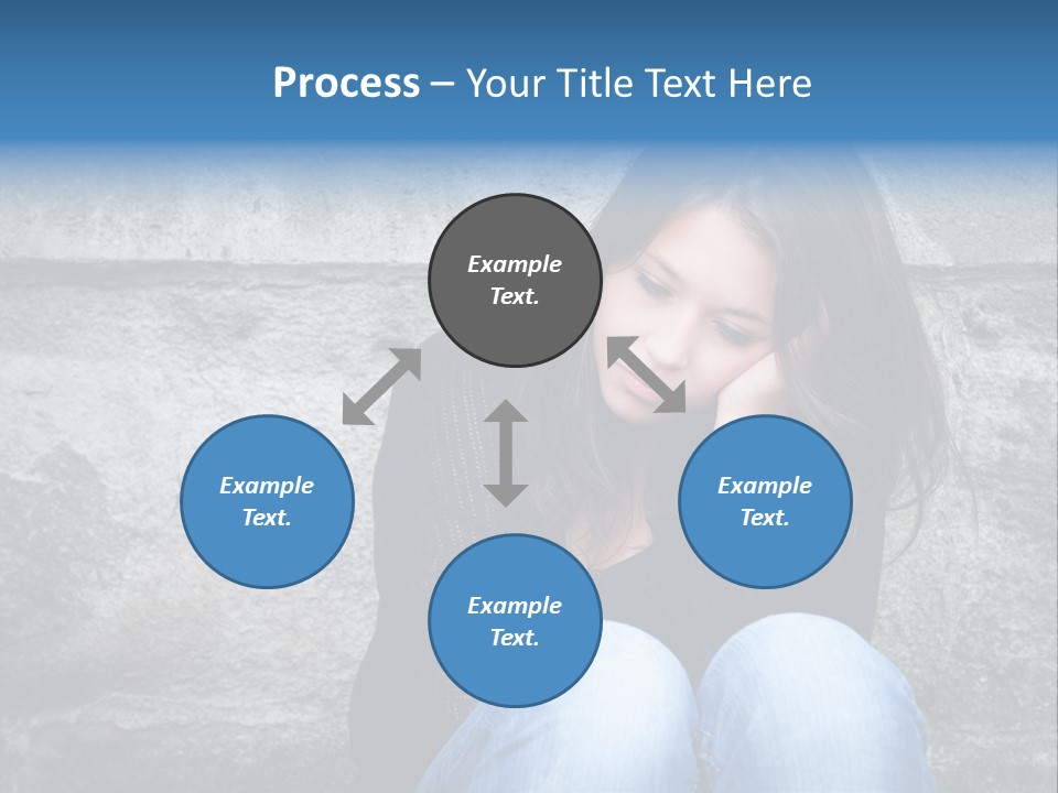 A Woman Sitting On The Ground With Her Hand On Her Head PowerPoint Template