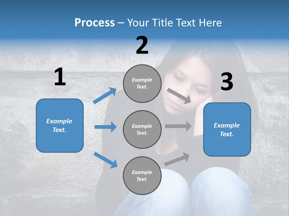 A Woman Sitting On The Ground With Her Hand On Her Head PowerPoint Template