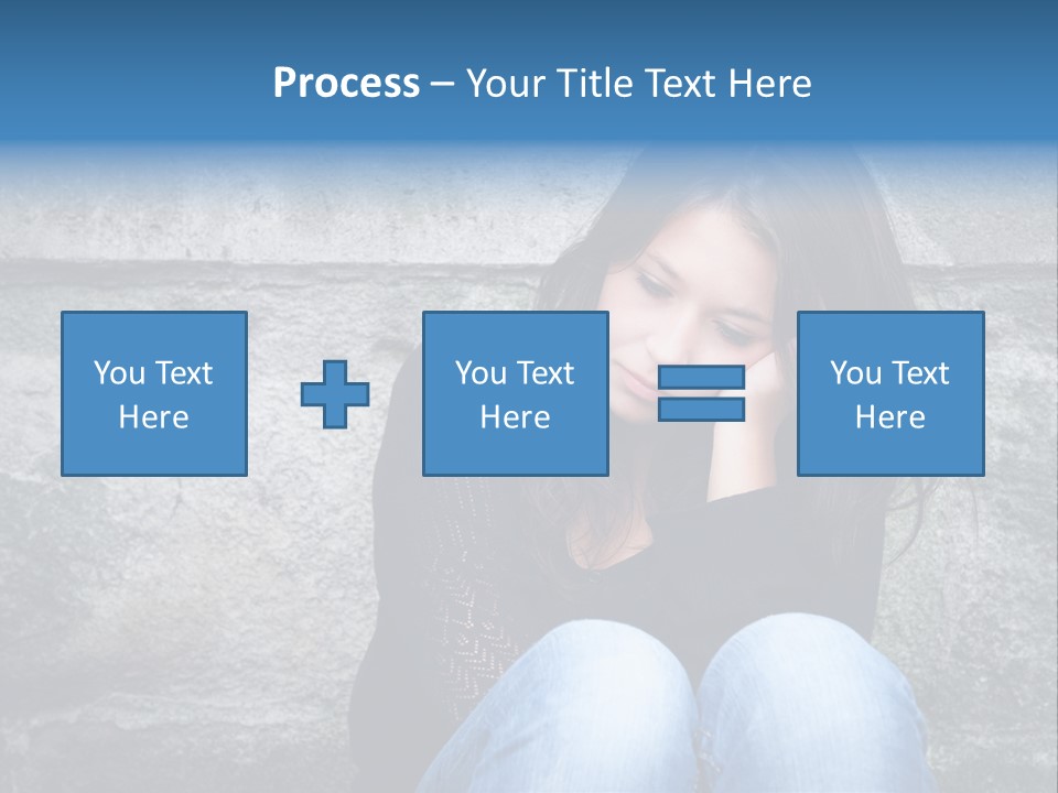 A Woman Sitting On The Ground With Her Hand On Her Head PowerPoint Template