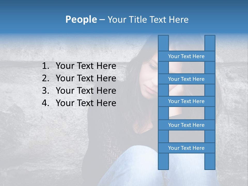 A Woman Sitting On The Ground With Her Hand On Her Head PowerPoint Template