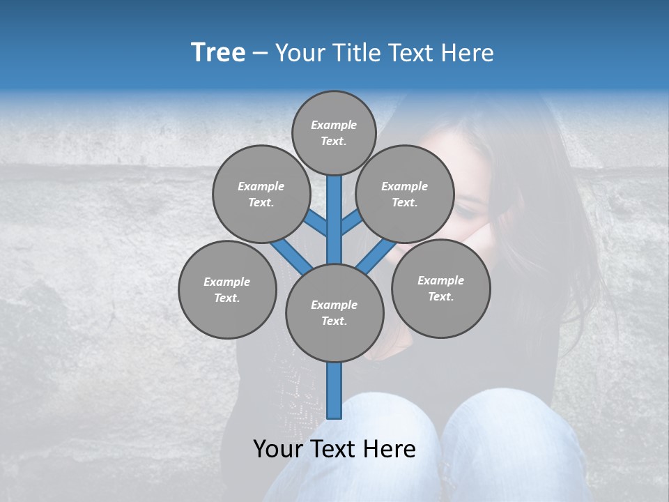 A Woman Sitting On The Ground With Her Hand On Her Head PowerPoint Template