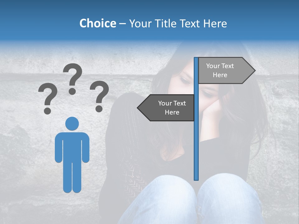 A Woman Sitting On The Ground With Her Hand On Her Head PowerPoint Template