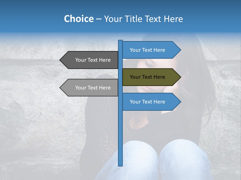 A Woman Sitting On The Ground With Her Hand On Her Head PowerPoint Template