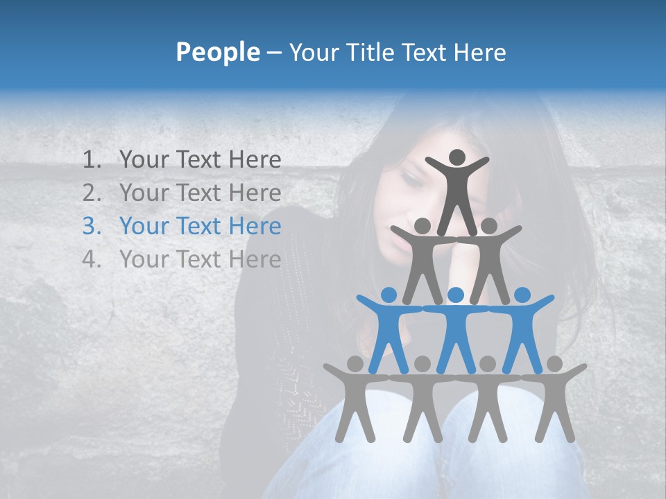 A Woman Sitting On The Ground With Her Hand On Her Head PowerPoint Template