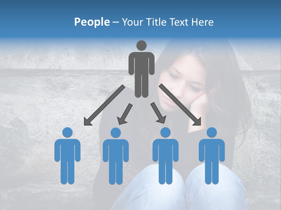 A Woman Sitting On The Ground With Her Hand On Her Head PowerPoint Template