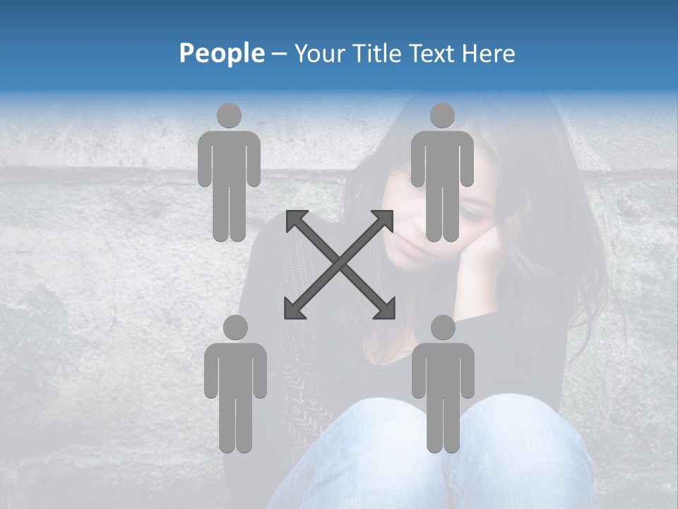 A Woman Sitting On The Ground With Her Hand On Her Head PowerPoint Template