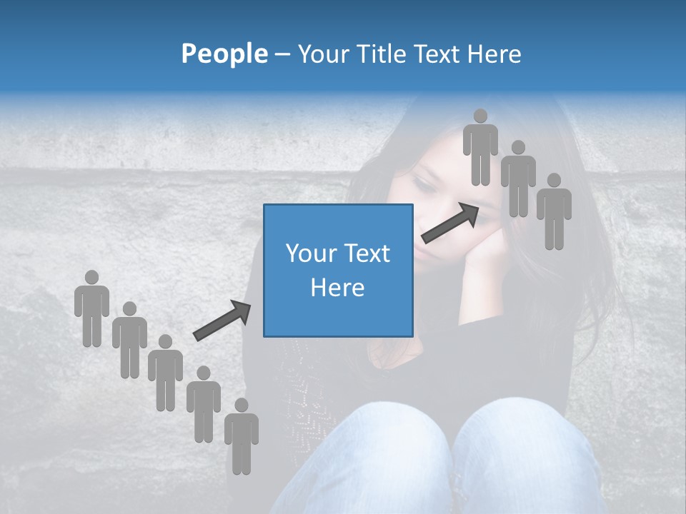 A Woman Sitting On The Ground With Her Hand On Her Head PowerPoint Template