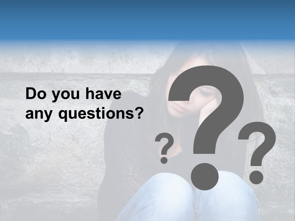 A Woman Sitting On The Ground With Her Hand On Her Head PowerPoint Template