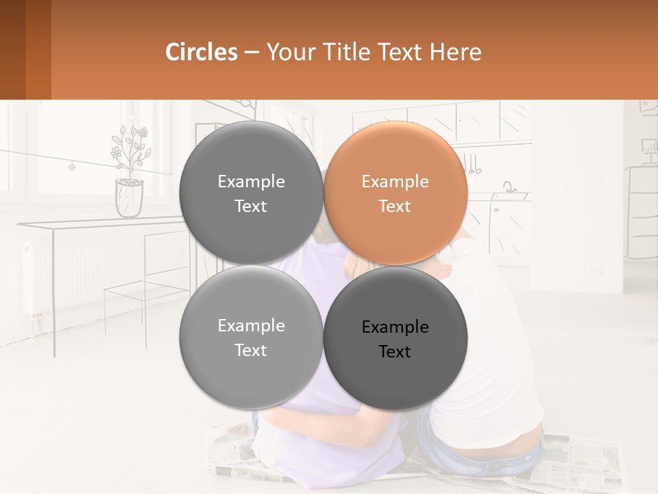 A Couple Sitting On The Floor In Front Of A Drawing PowerPoint Template