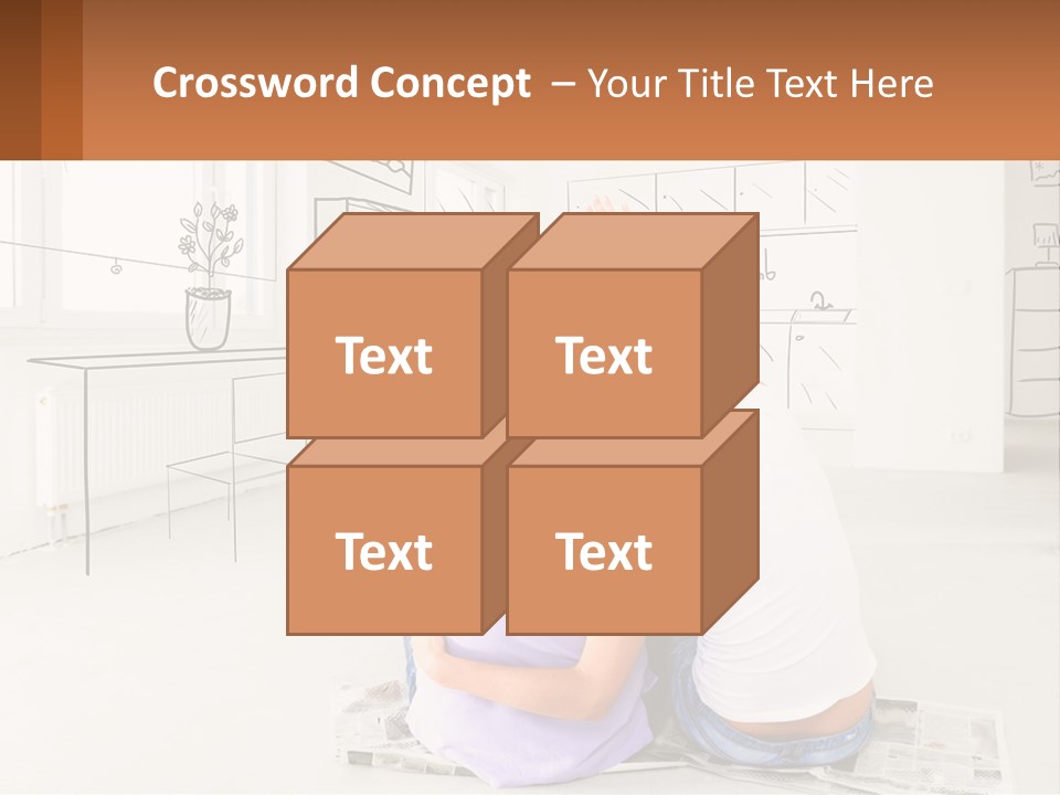 A Couple Sitting On The Floor In Front Of A Drawing PowerPoint Template