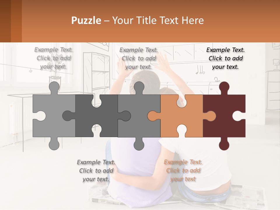 A Couple Sitting On The Floor In Front Of A Drawing PowerPoint Template