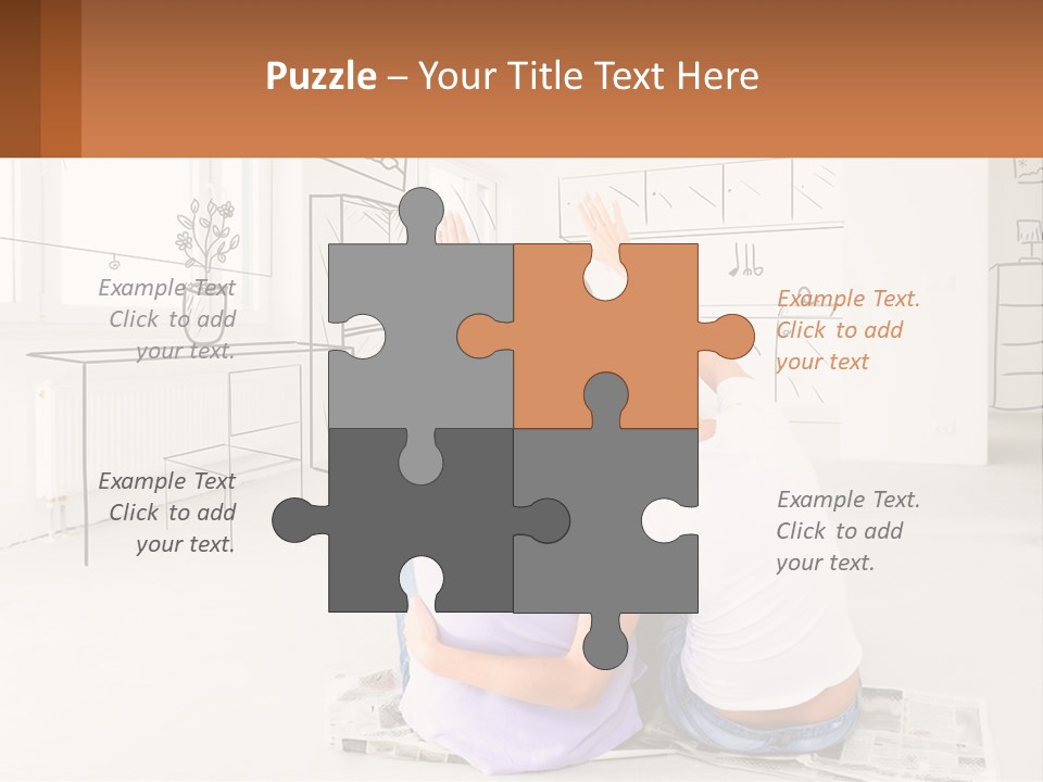 A Couple Sitting On The Floor In Front Of A Drawing PowerPoint Template