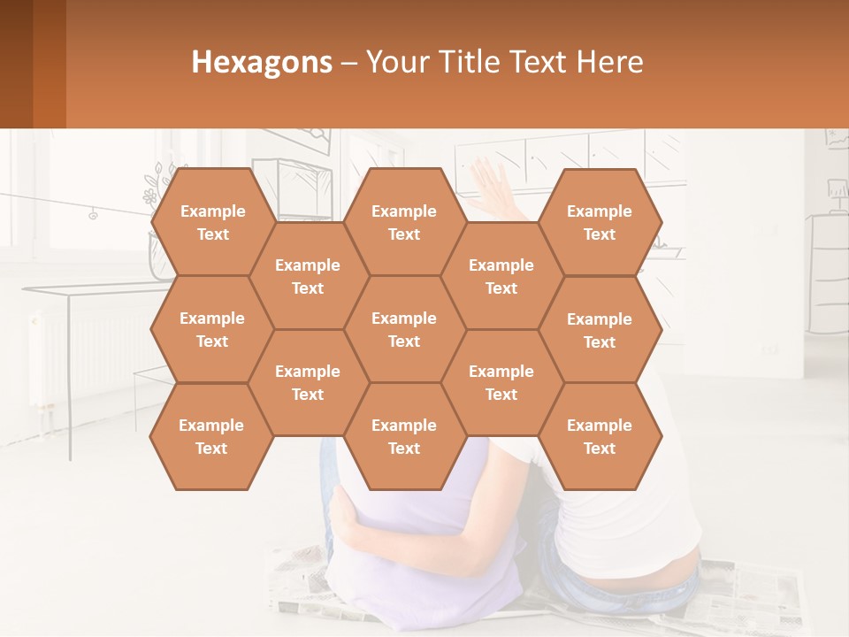 A Couple Sitting On The Floor In Front Of A Drawing PowerPoint Template