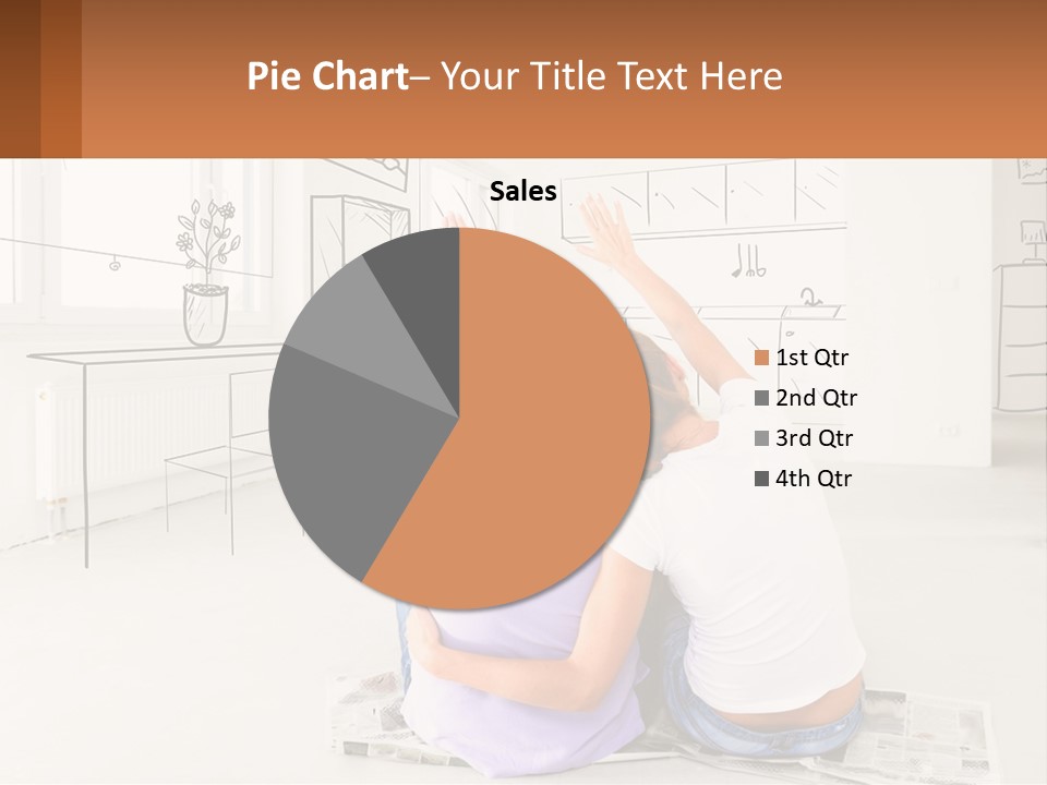 A Couple Sitting On The Floor In Front Of A Drawing PowerPoint Template