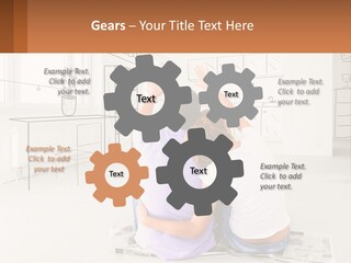 A Couple Sitting On The Floor In Front Of A Drawing PowerPoint Template