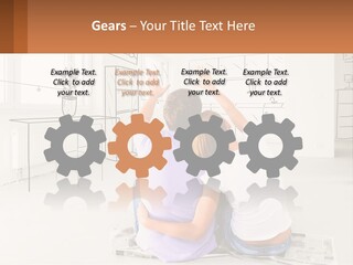 A Couple Sitting On The Floor In Front Of A Drawing PowerPoint Template