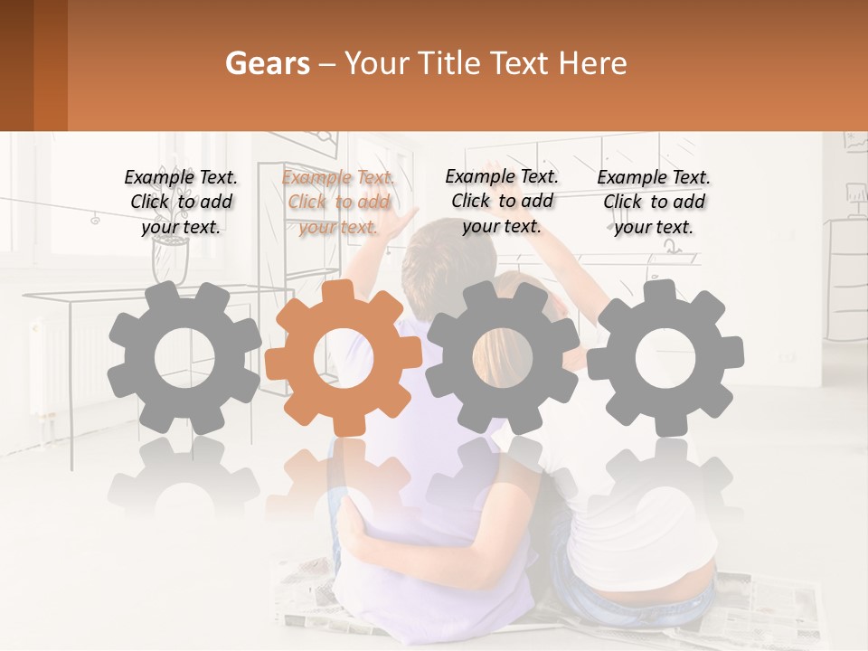 A Couple Sitting On The Floor In Front Of A Drawing PowerPoint Template