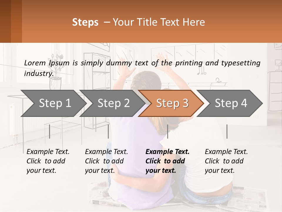 A Couple Sitting On The Floor In Front Of A Drawing PowerPoint Template