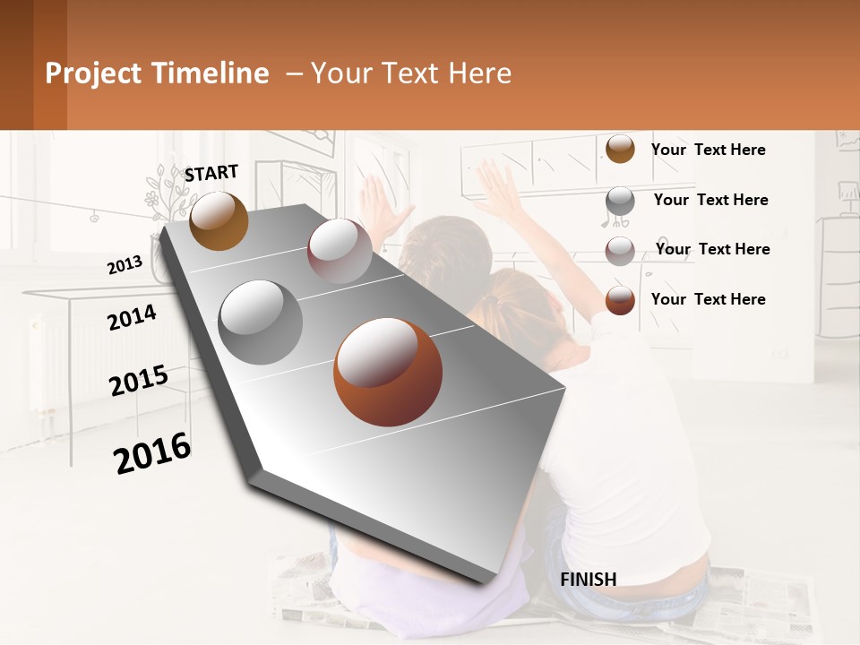 A Couple Sitting On The Floor In Front Of A Drawing PowerPoint Template