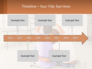 A Couple Sitting On The Floor In Front Of A Drawing PowerPoint Template