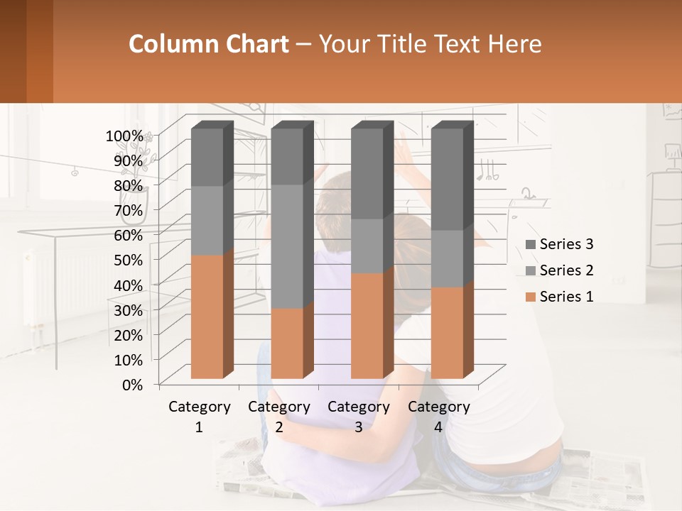A Couple Sitting On The Floor In Front Of A Drawing PowerPoint Template