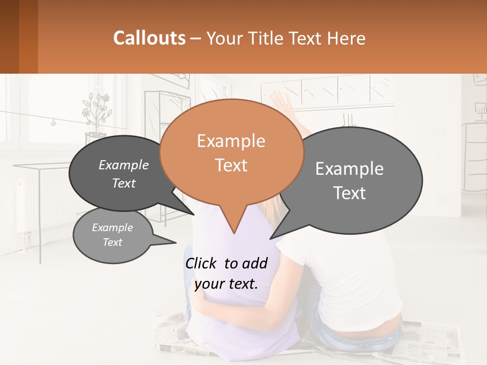 A Couple Sitting On The Floor In Front Of A Drawing PowerPoint Template