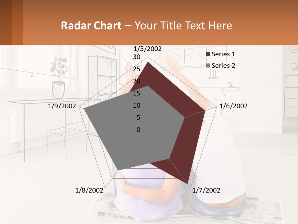 A Couple Sitting On The Floor In Front Of A Drawing PowerPoint Template