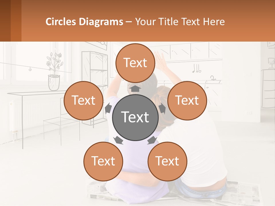 A Couple Sitting On The Floor In Front Of A Drawing PowerPoint Template