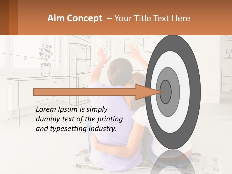 A Couple Sitting On The Floor In Front Of A Drawing PowerPoint Template