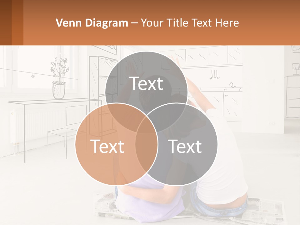 A Couple Sitting On The Floor In Front Of A Drawing PowerPoint Template